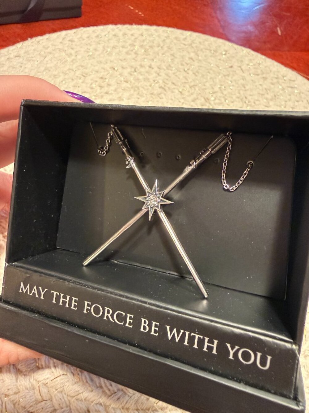 Star Wars X RockLove Luke Skywalker & Darth Vader Crossed Lightsaber Necklace